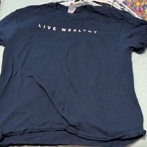 Delta Navy Blue "Live Wealthy" Short Sleeve Tee